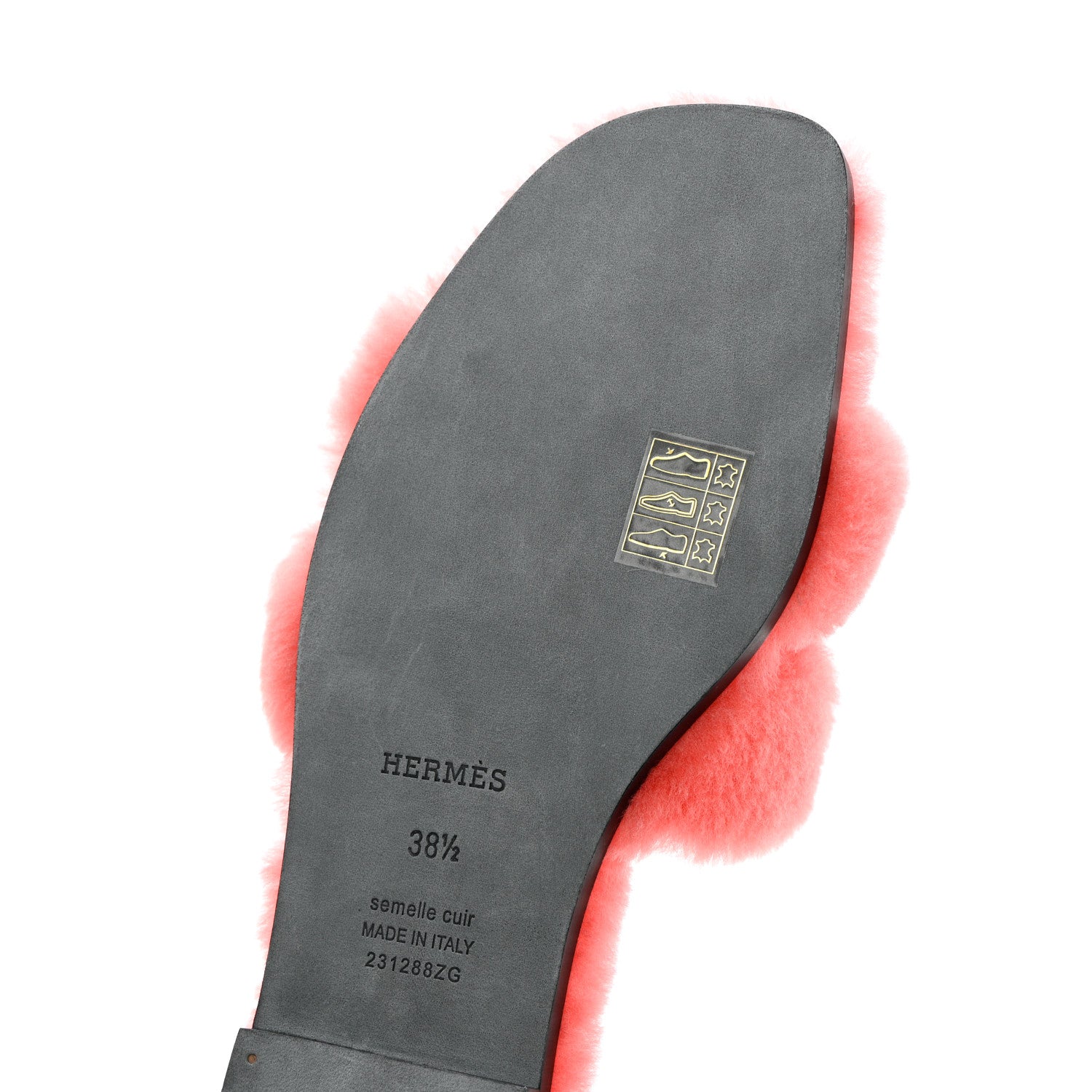 Hermes Woolskin Oran Sandals 38.5 Rose Du Desert 9 of 10