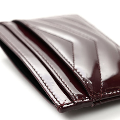 Saint Laurent Vernice Matelasse Chevron Monogram Credit Card Case Dark Red WIne 9 of 9
