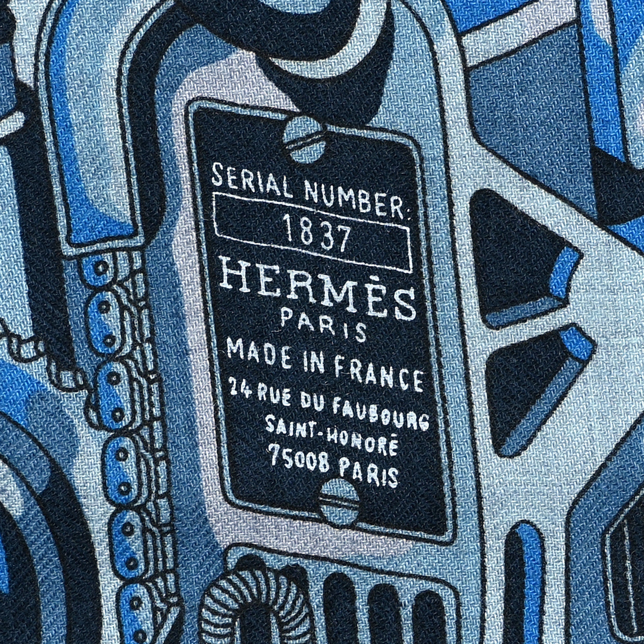 Hermes Cashmere Silk 600 Chevaux Rectangle Scarf Marine Gris Chine 4 of 7