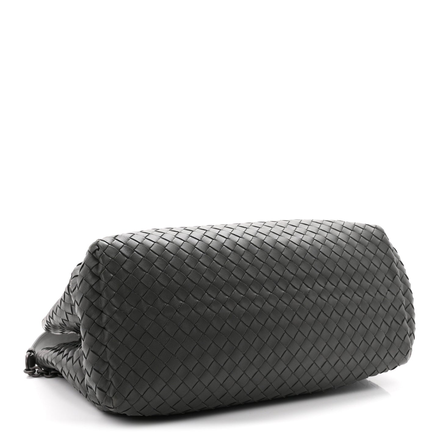 Nappa Intrecciato Medium Classic Chain Strap Tote Dark Grey