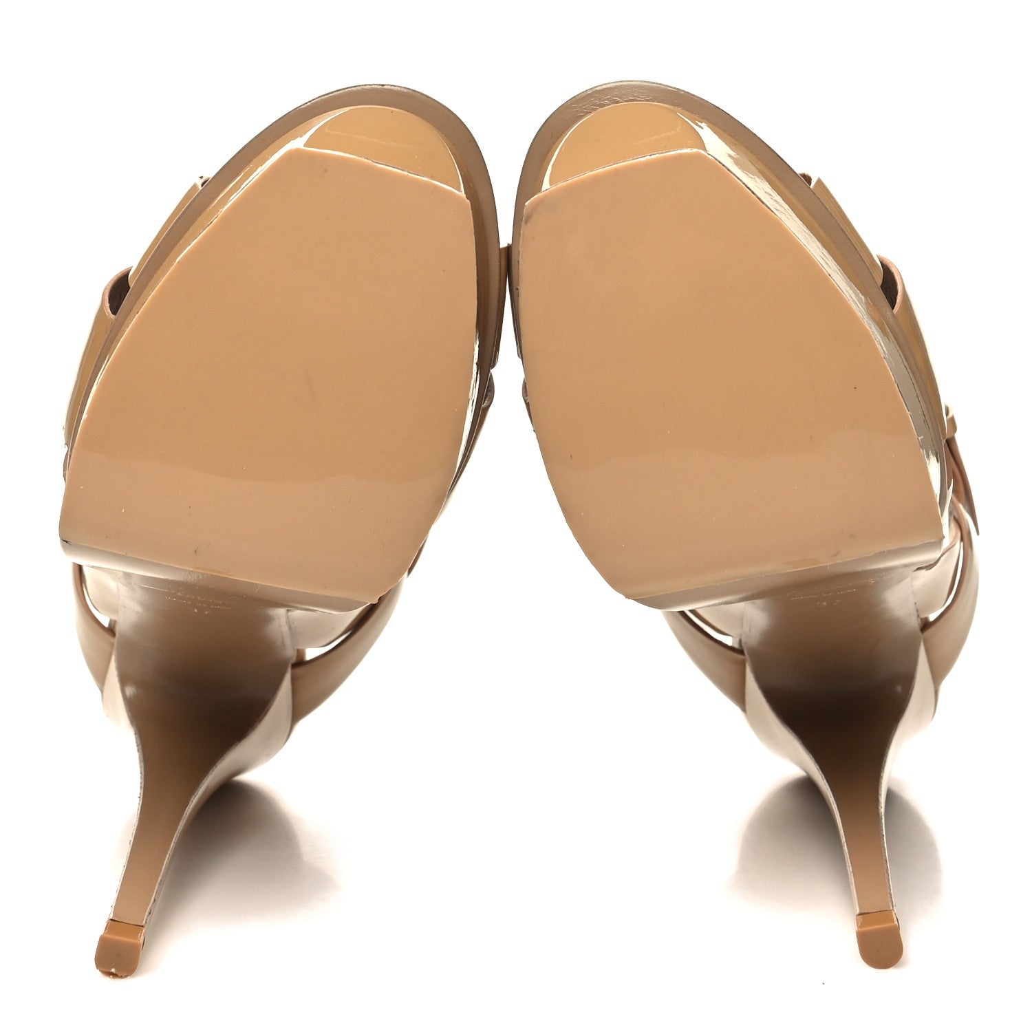 Saint Laurent Patent Tribute 105 Platform Sandals 37 Nude Powder 5 of 13
