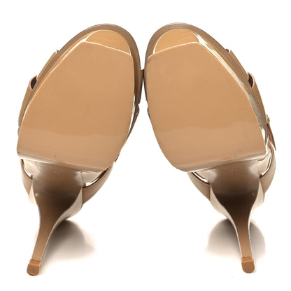 Saint Laurent Patent Tribute 105 Platform Sandals 37 Nude Powder 5 of 13