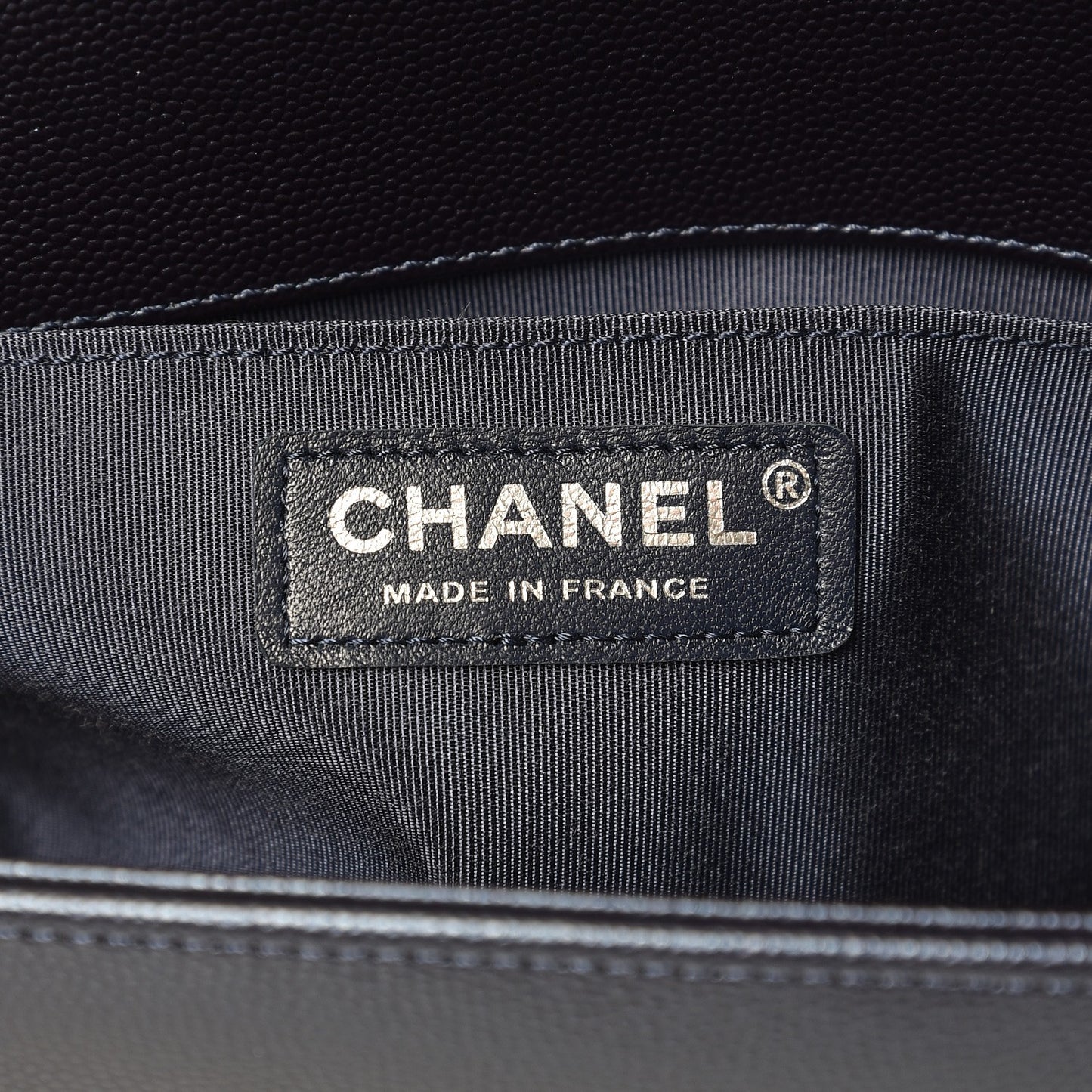 Metallic Caviar Quilted Medium Boy Flap Navy