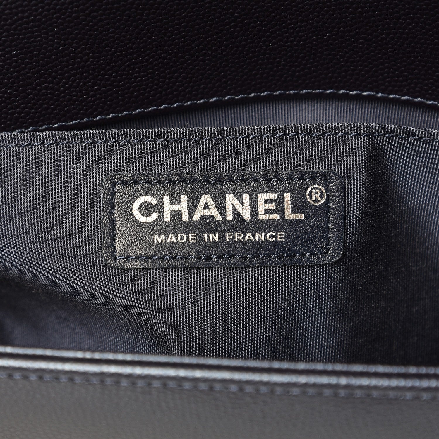 Chanel Metallic Caviar Quilted Medium Boy Flap Navy 7 of 9