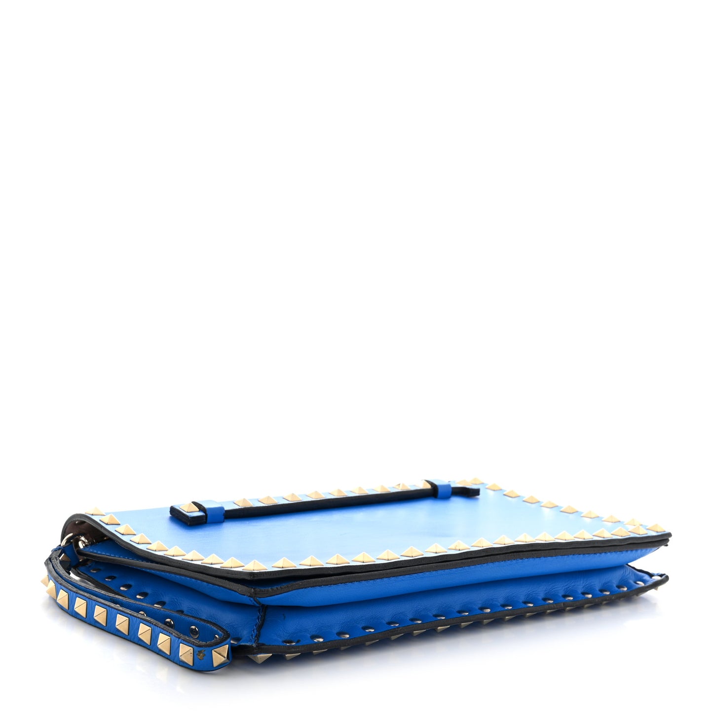 Nappa Rockstud Wristlet Clutch Blue Fluo