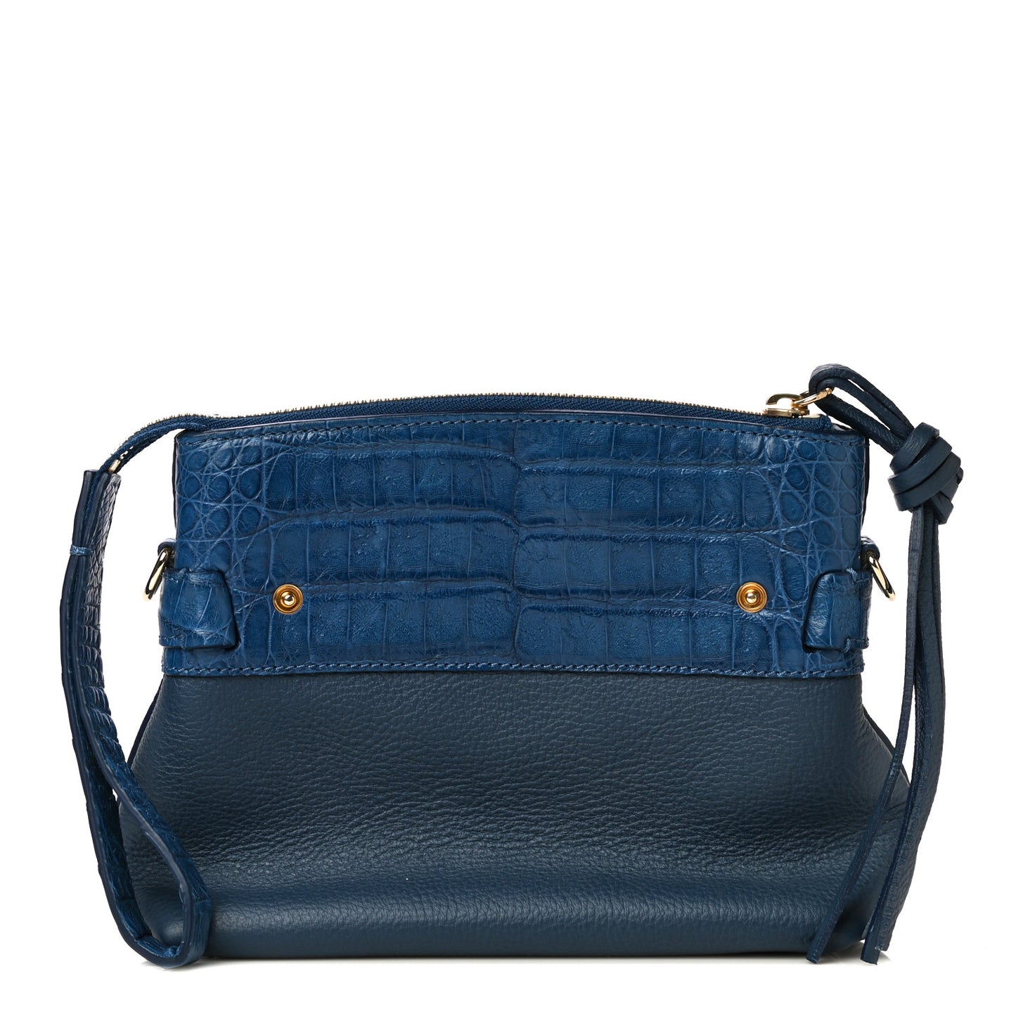 Crocodile Small Christie Satchel Blue