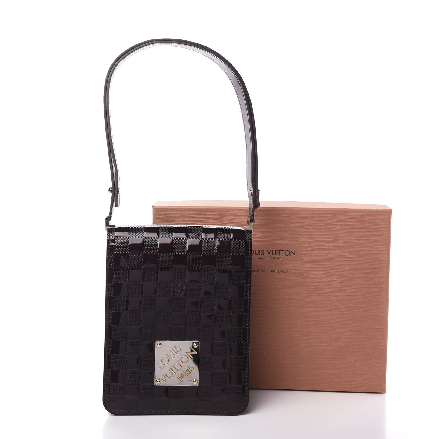 Damier Vernis Club Bag Carmine