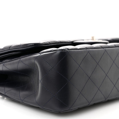 Chanel Lambskin Quilted Jumbo Double Flap Navy 9 of 10