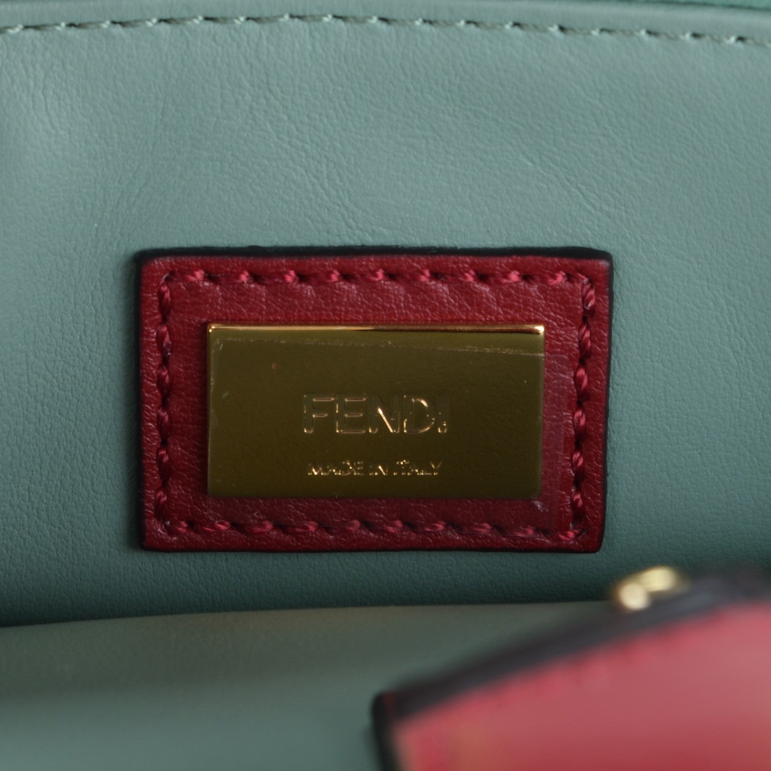 Fendi Vitello Dolce Century Petite 2Jours Tote Ribes Menta 7 of 7