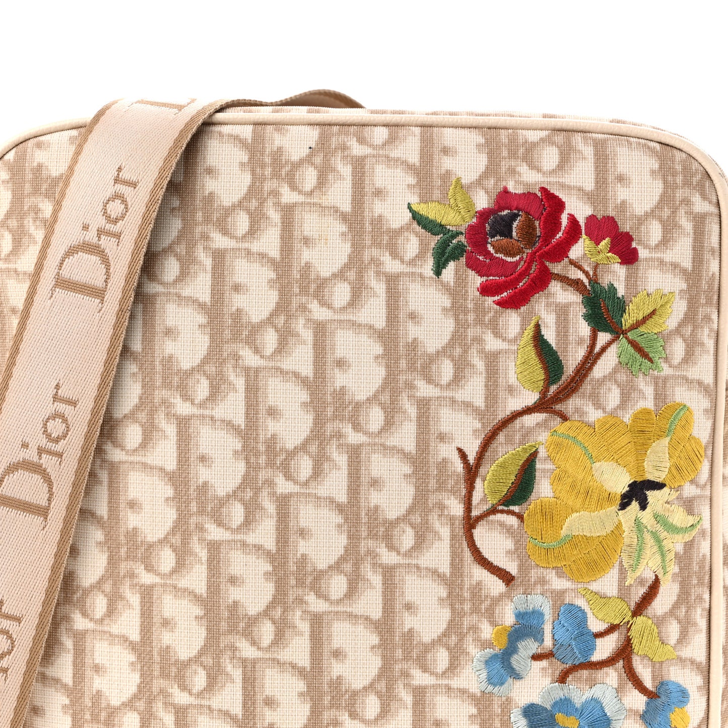 Monogram Vintage Flowers Messenger Bag Beige