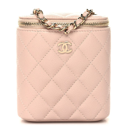 Chanel Caviar Quilted Small Vertical Coco Beauty Vanity Case With Chain Light Pink 1 of 11