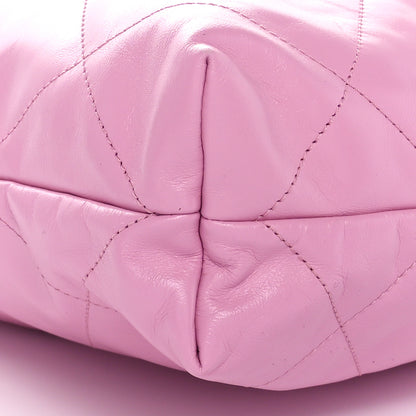 Chanel Shiny Calfskin Quilted Small Chanel 22 Pink 10 of 11