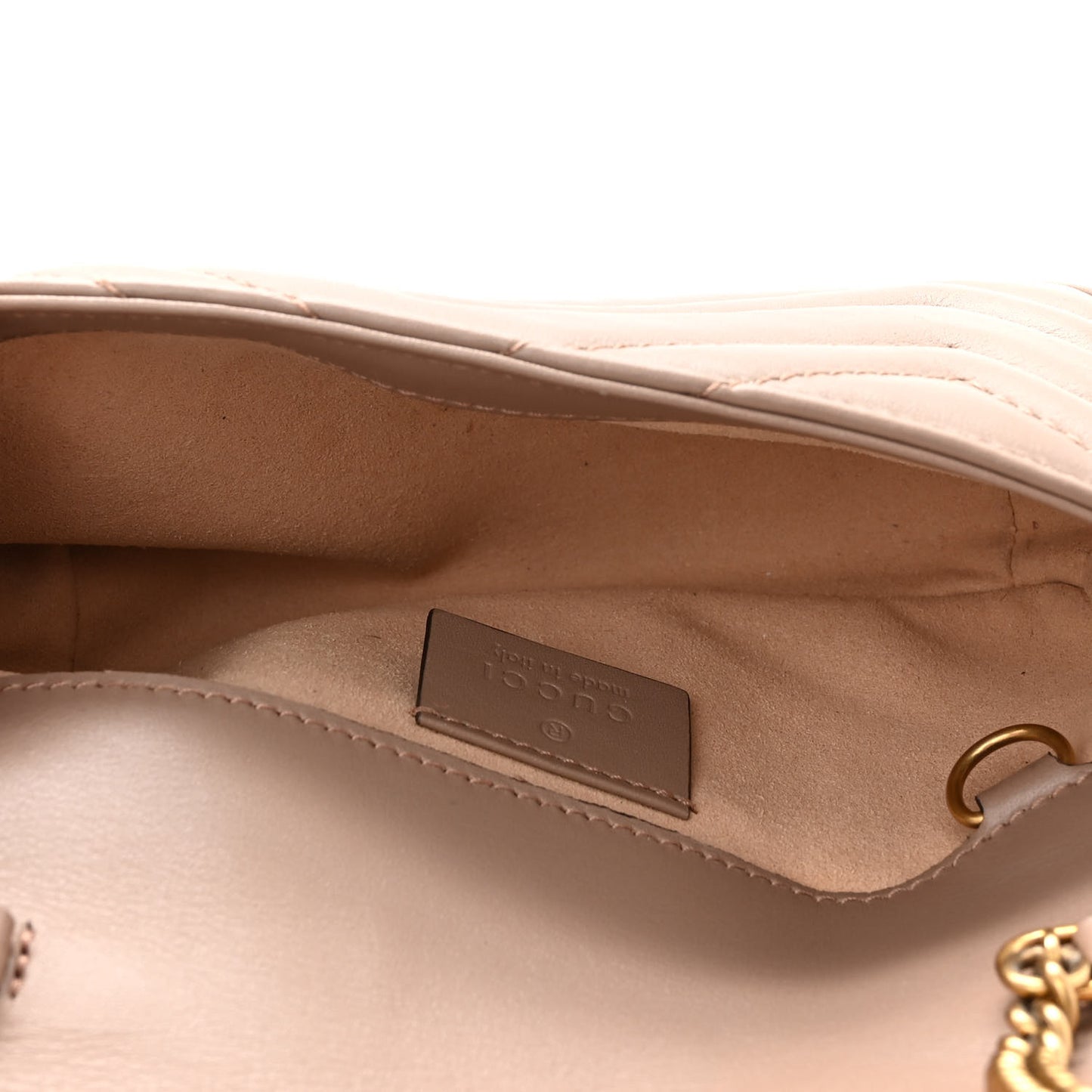 Calfskin Matelasse Super Mini GG Marmont Shoulder Bag Porcelain Rose