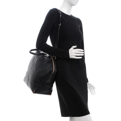 Alexander Wang Pebbled Calfskin Large Emile Black Rose Gold Hardware 2 of 9