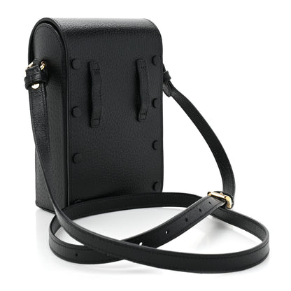 Gucci Textured Dollar Calfskin Mini Horsebit 1955 Crossbody Bag Black 3 of 17