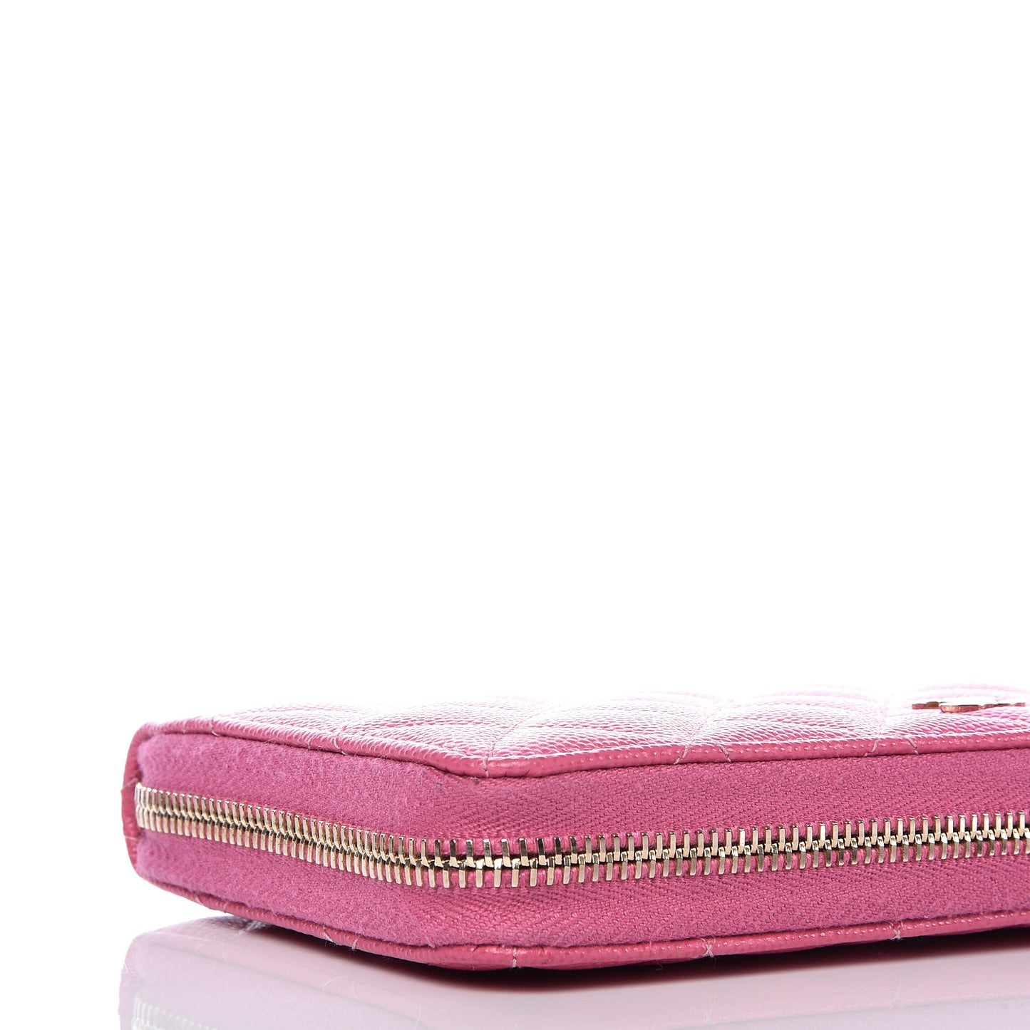 Caviar Quilted Large Gusset Zip Around Wallet Pink