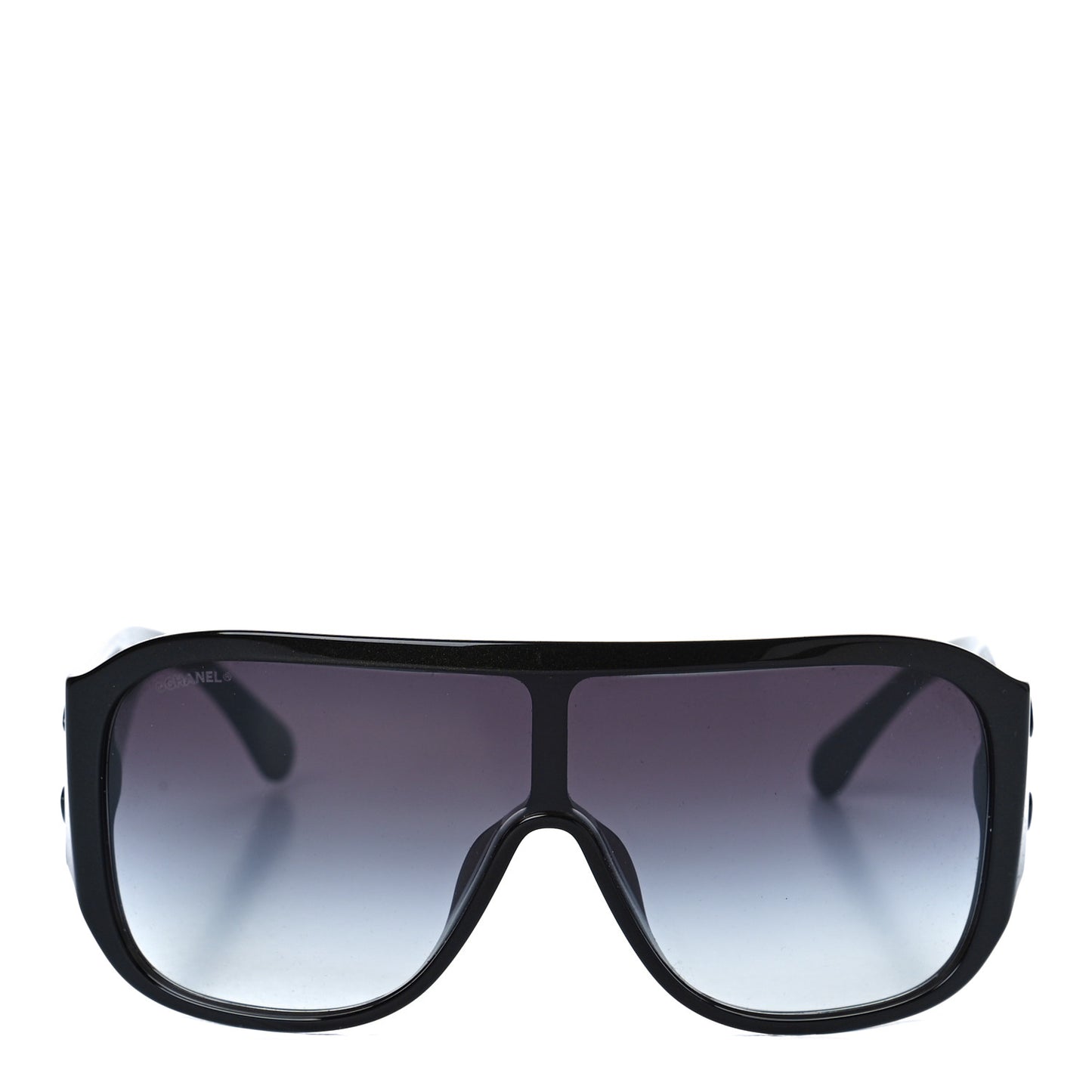 Acetate Crystal CC Shield Sunglasses 5466-B-A Black