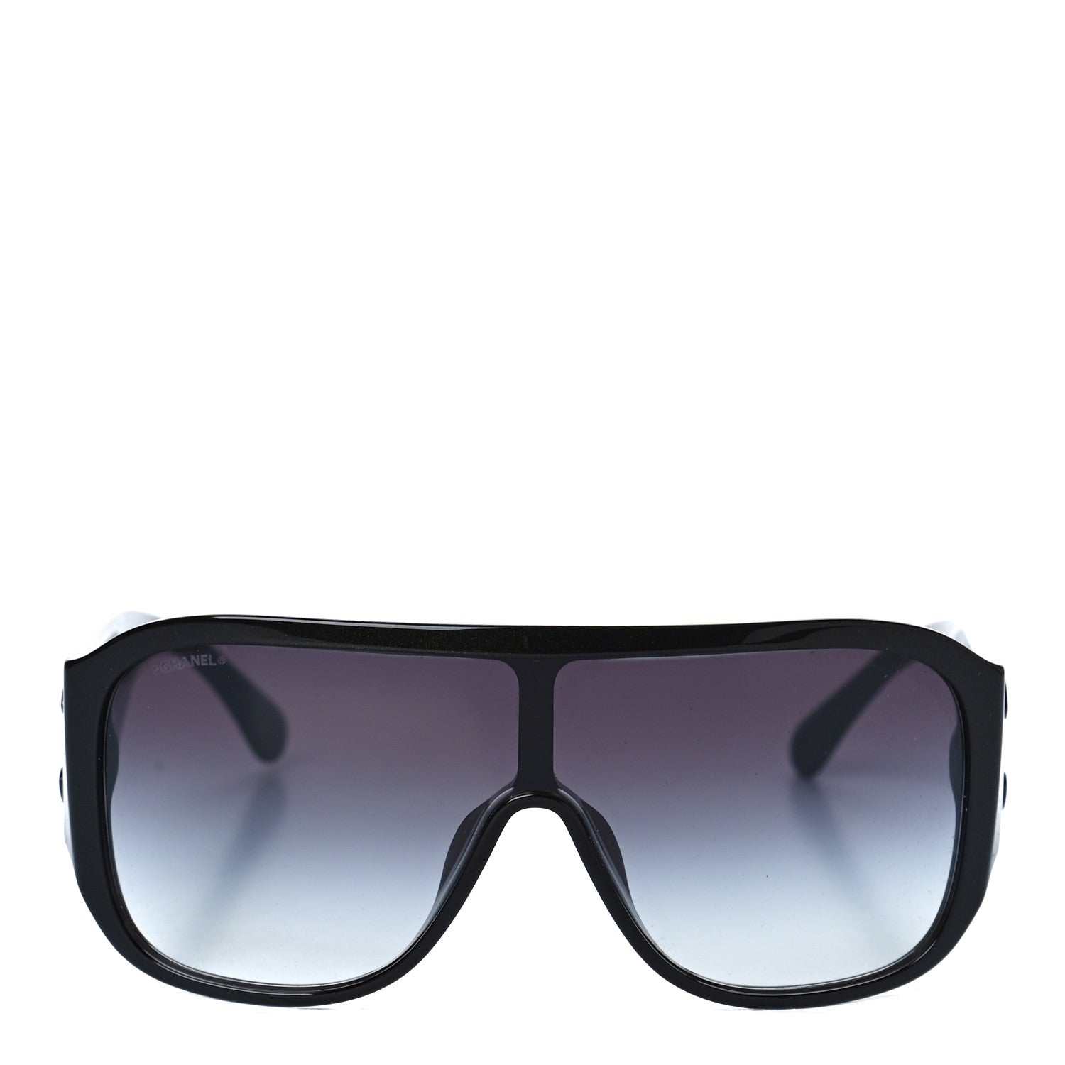 Chanel Acetate Crystal CC Shield Sunglasses 5466-B-A Black 4 of 6