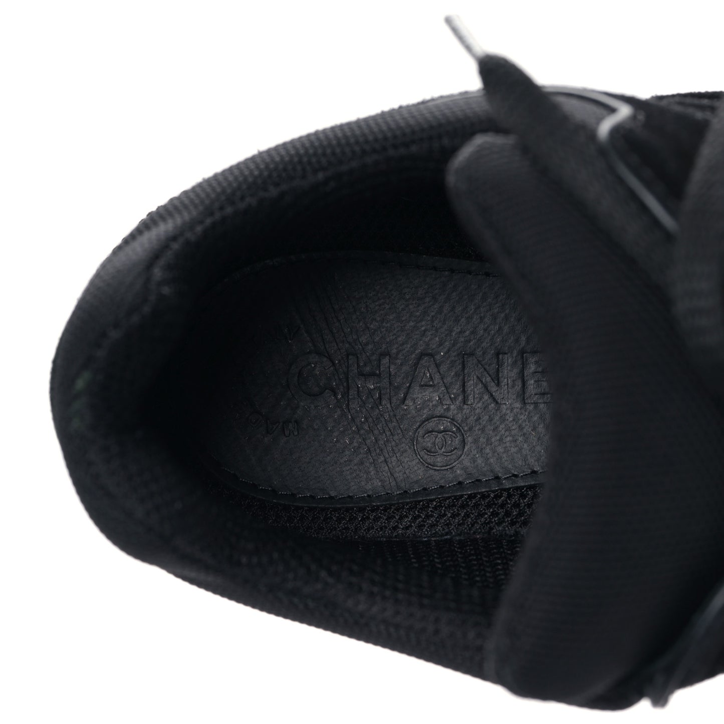 Toile Suede Calfskin CC Sneakers 37 Black