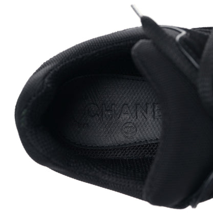Chanel Toile Suede Calfskin CC Sneakers 37 Black 7 of 8