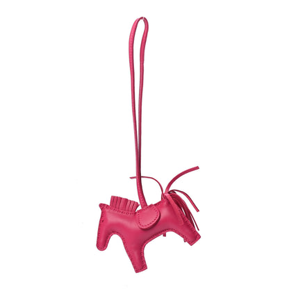 Hermes Milo Lambskin Grigri Rodeo Horse Bag Charm MM Rose Mexico 1 of 4