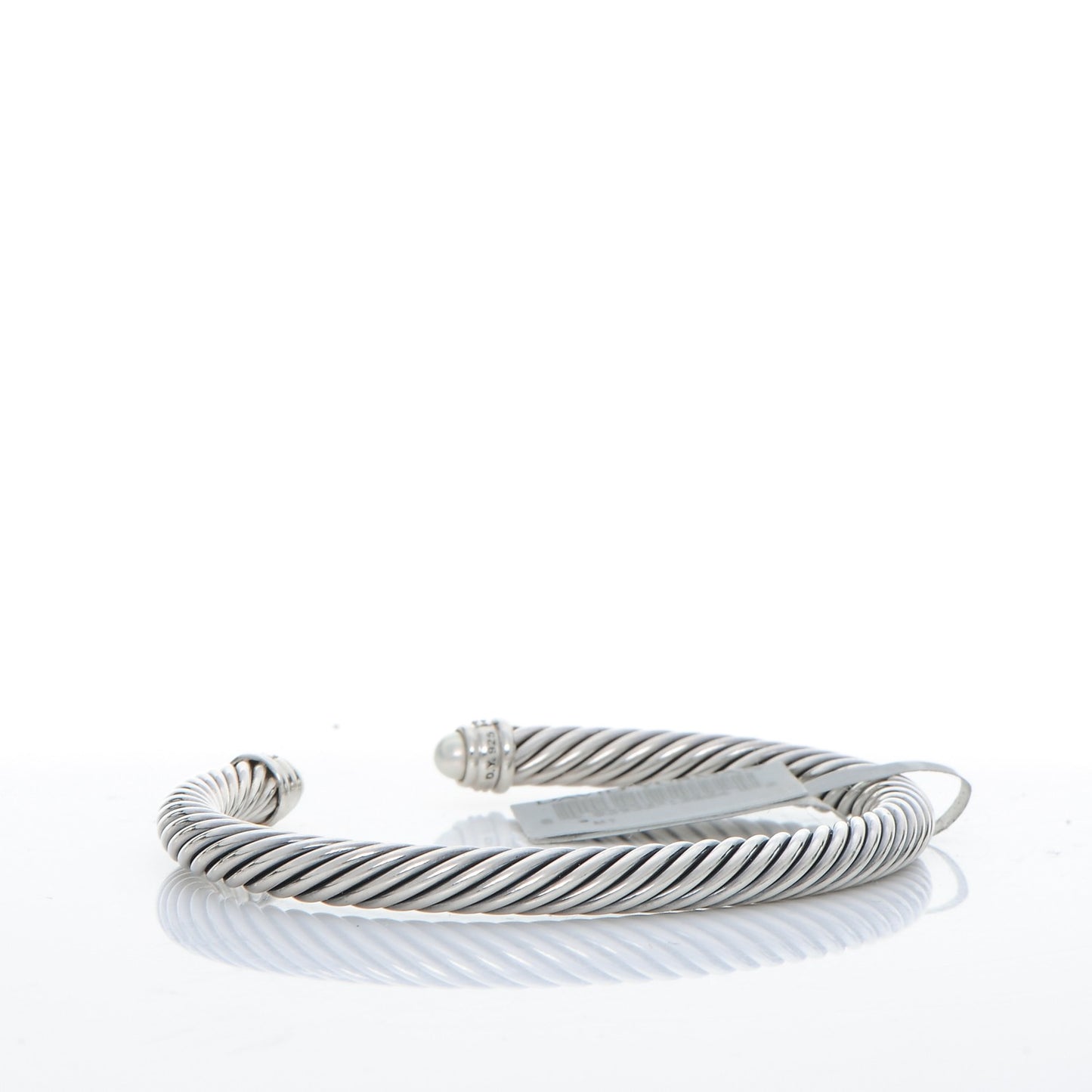 Sterling Silver Diamond Pearl 5mm Cable Classics Bracelet
