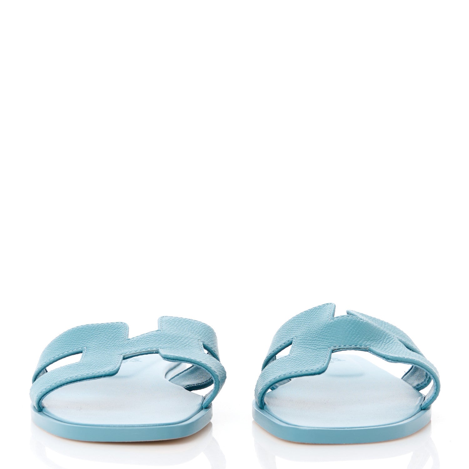 Hermes Epsom Oran Sandals 36.5 Bleu Littoral 2 of 9