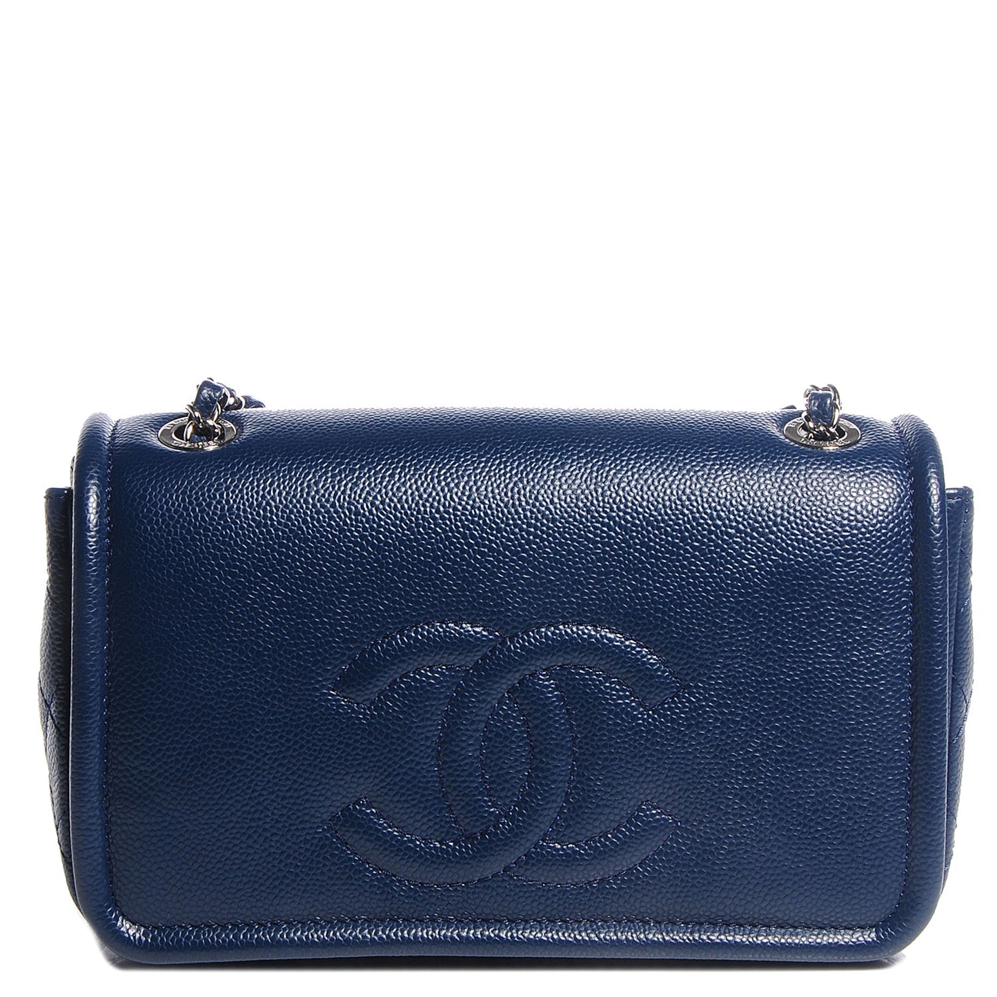 Caviar Timeless Medium Flap Navy