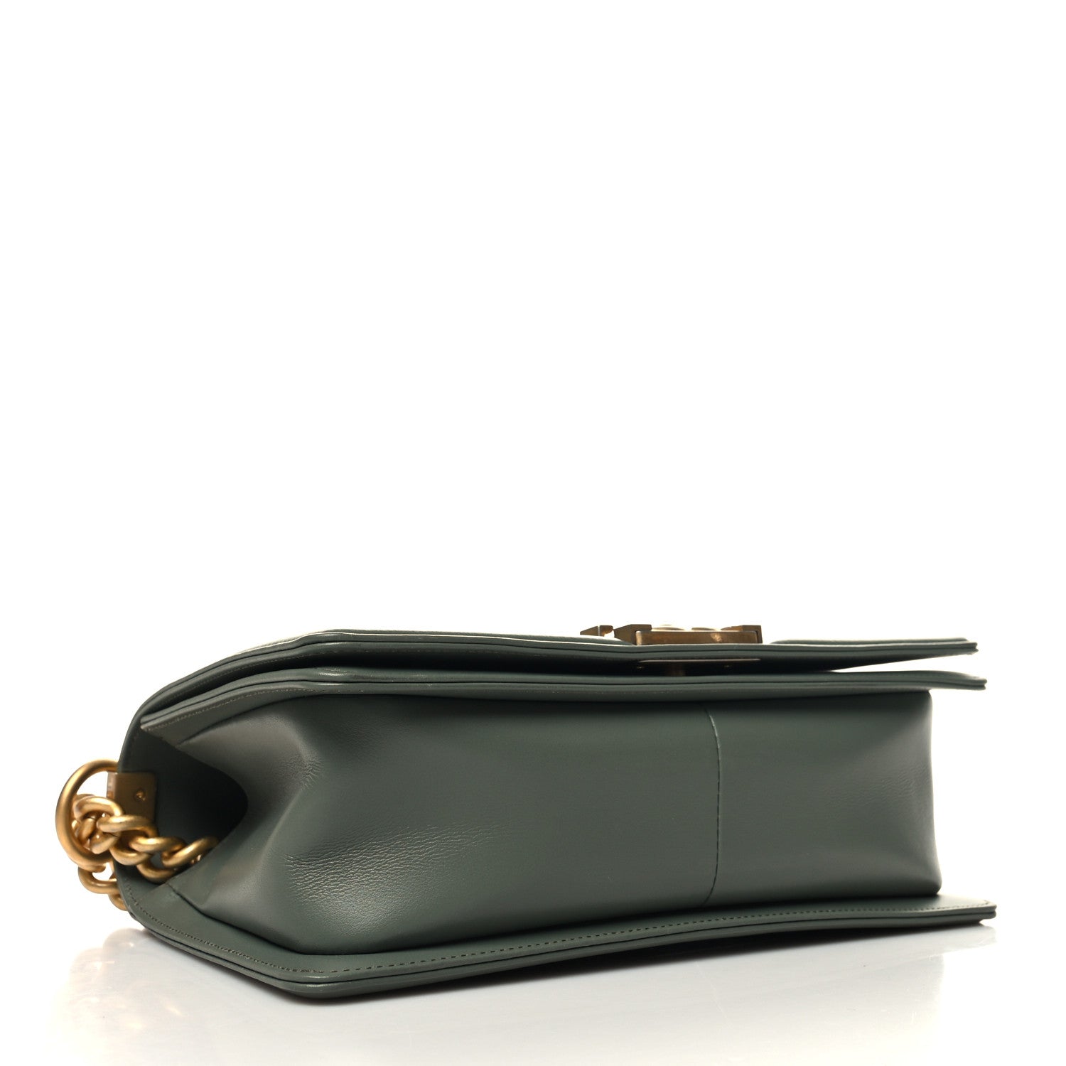 Chanel Calfskin Quilted Medium Boy Flap Dark Green 4 of 10
