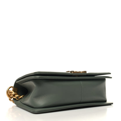 Chanel Calfskin Quilted Medium Boy Flap Dark Green 4 of 10