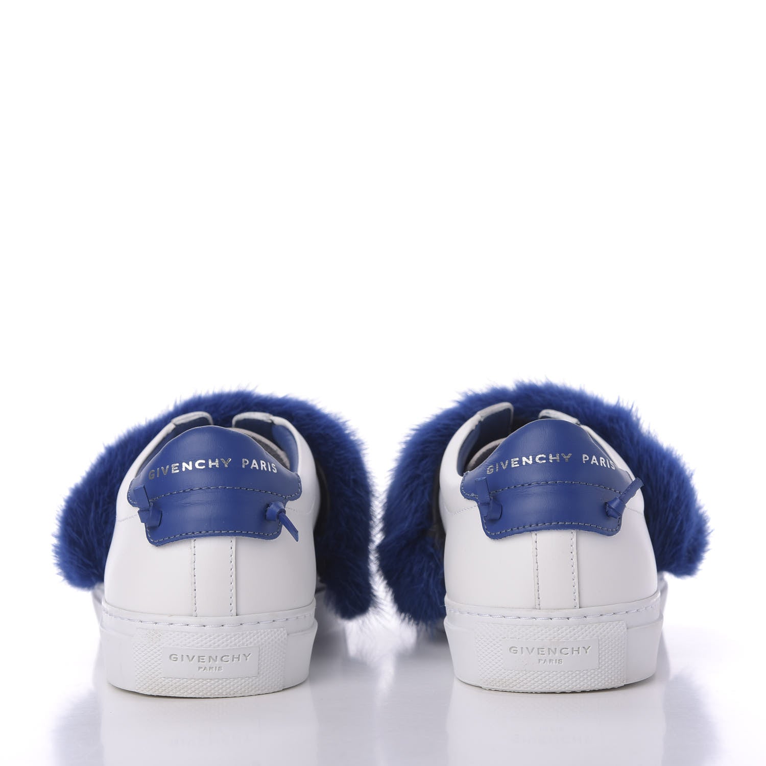 Givenchy Calfskin Mink Fur Womens Urban Street Sneakers 38.5 White Electric Blue 7 of 8