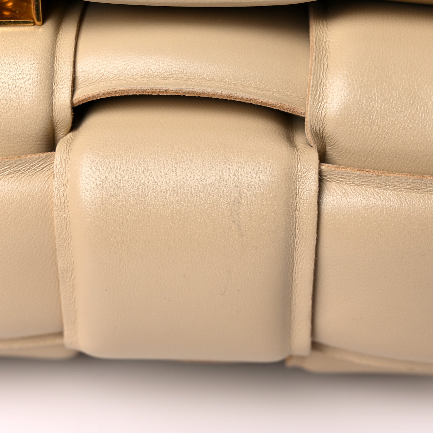 Nappa Maxi Intreccio Padded Cassette Crossbody Bag Porridge