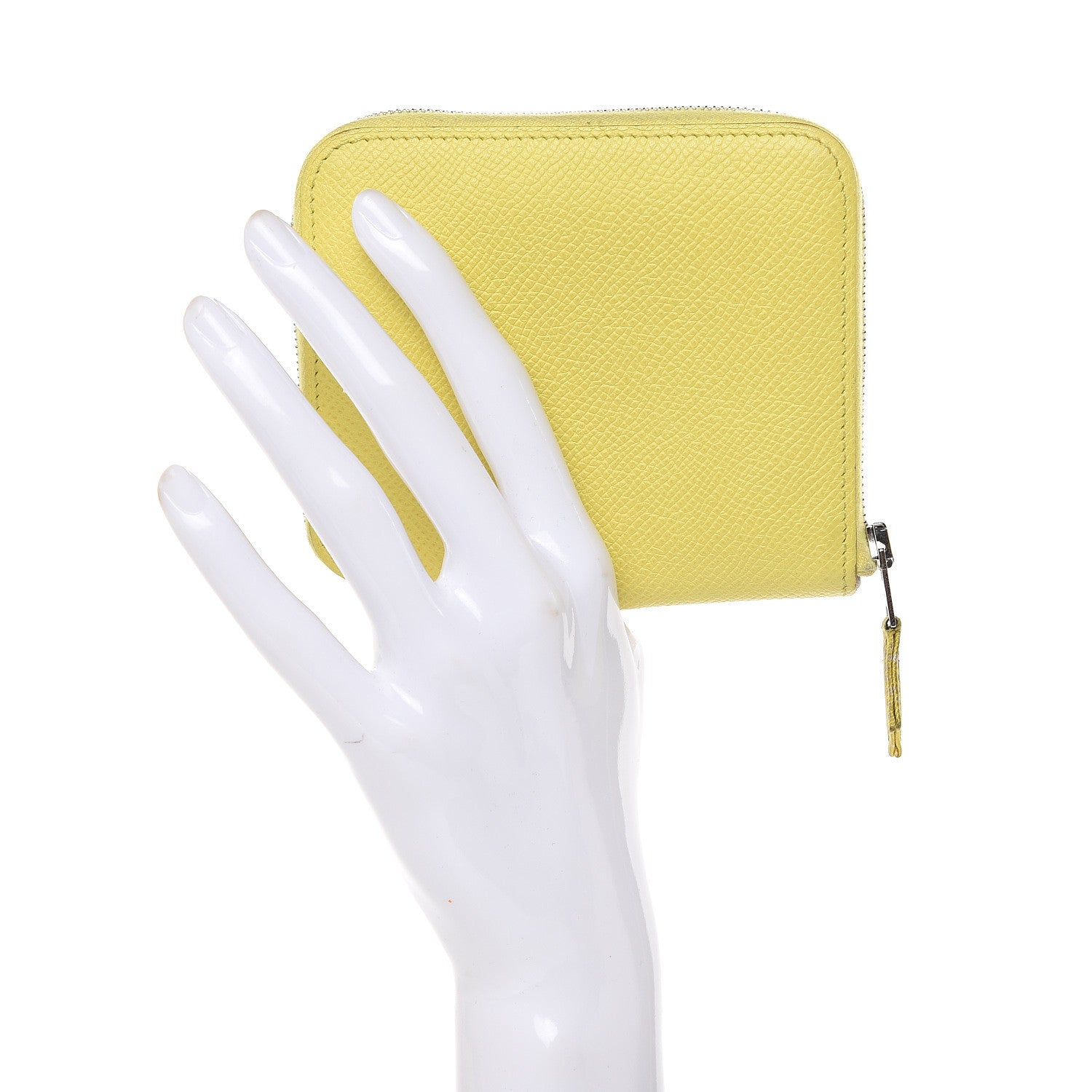 Hermes Epsom Silk'in Compact Wallet Soufre 2 of 10