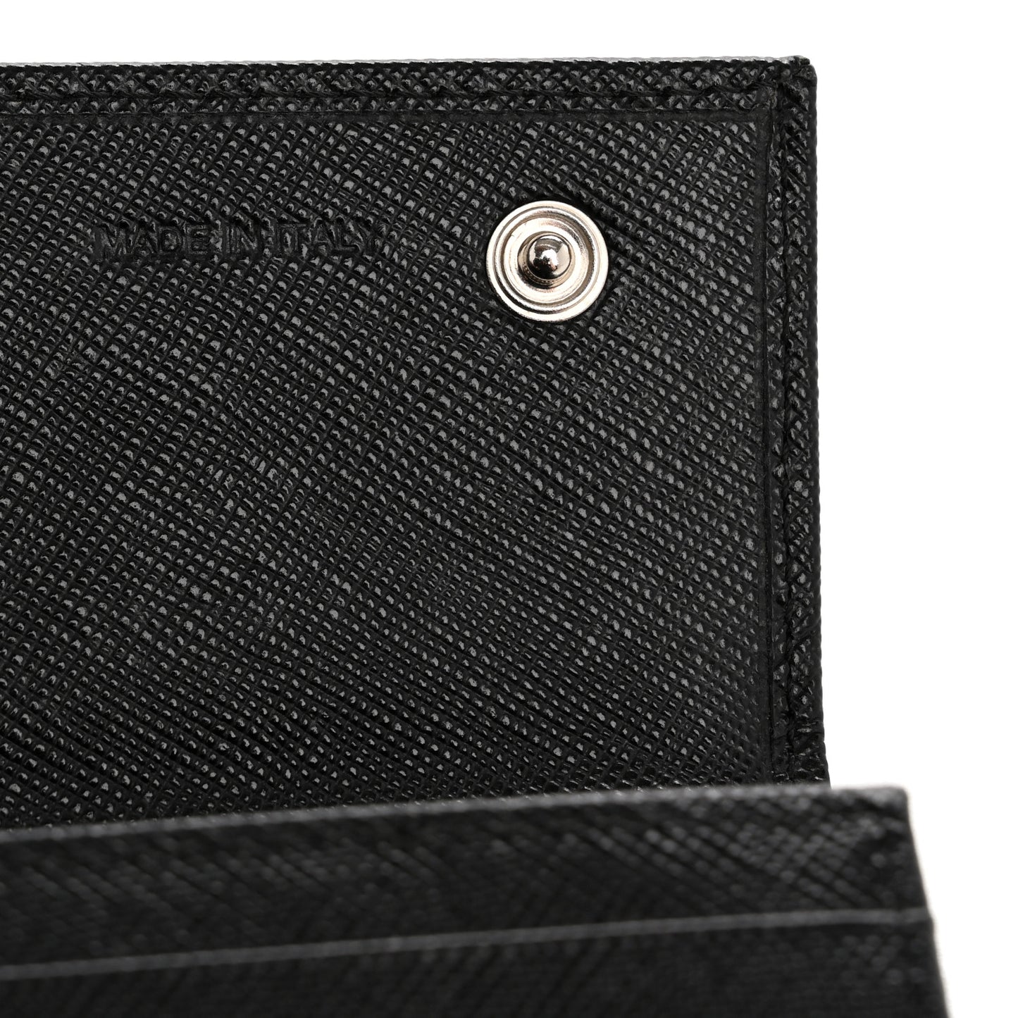 Saffiano Triangle Continental Flap Wallet Black