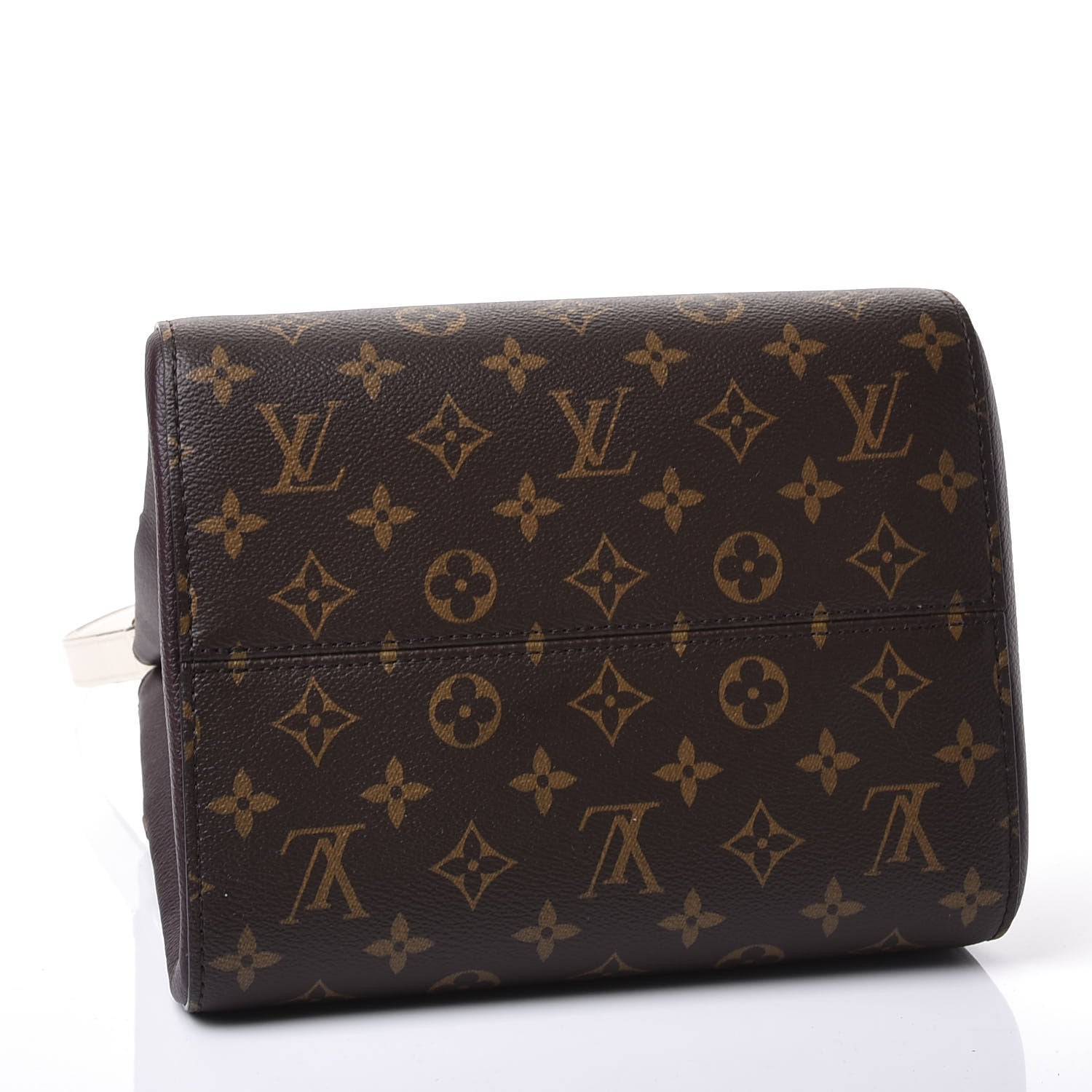 Louis Vuitton Calfskin Monogram Fold Tote MM Black Wine Cream 3 of 10