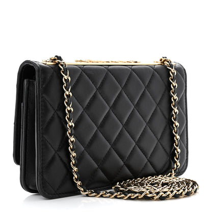 Chanel Lambskin Quilted Trendy CC Wallet On Chain WOC Black 4 of 16
