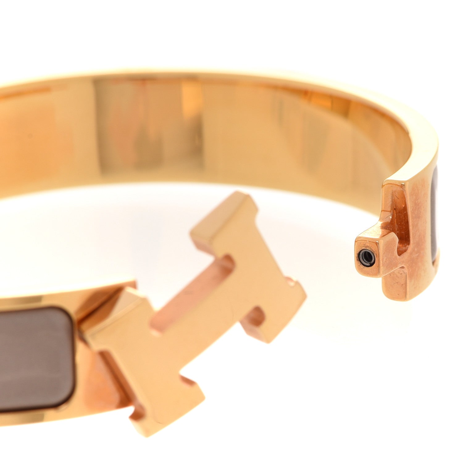 Hermes Enamel Narrow Clic Clac H Bracelet GM Marron Glace 4 of 6