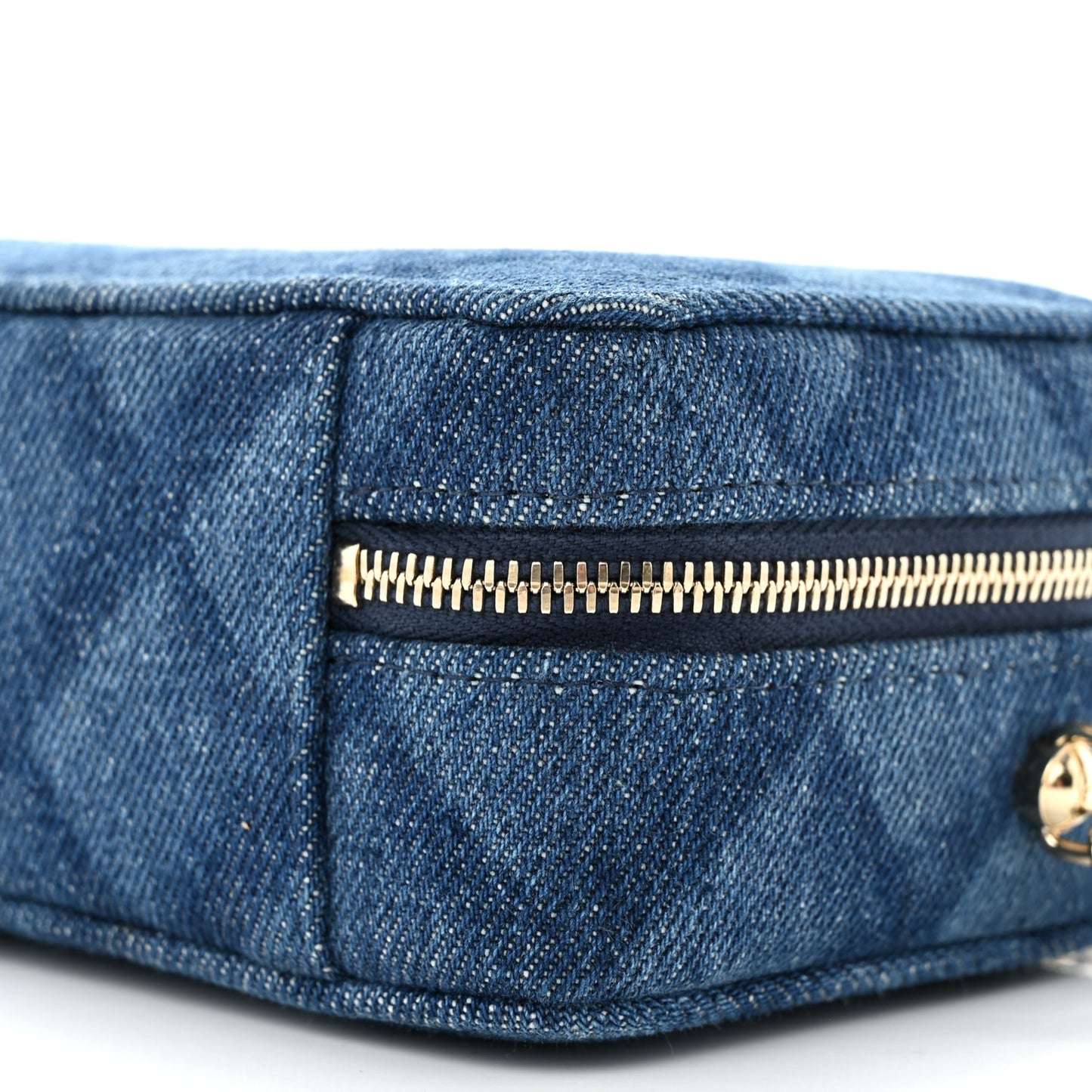 Printed Denim CC Camera Case Blue