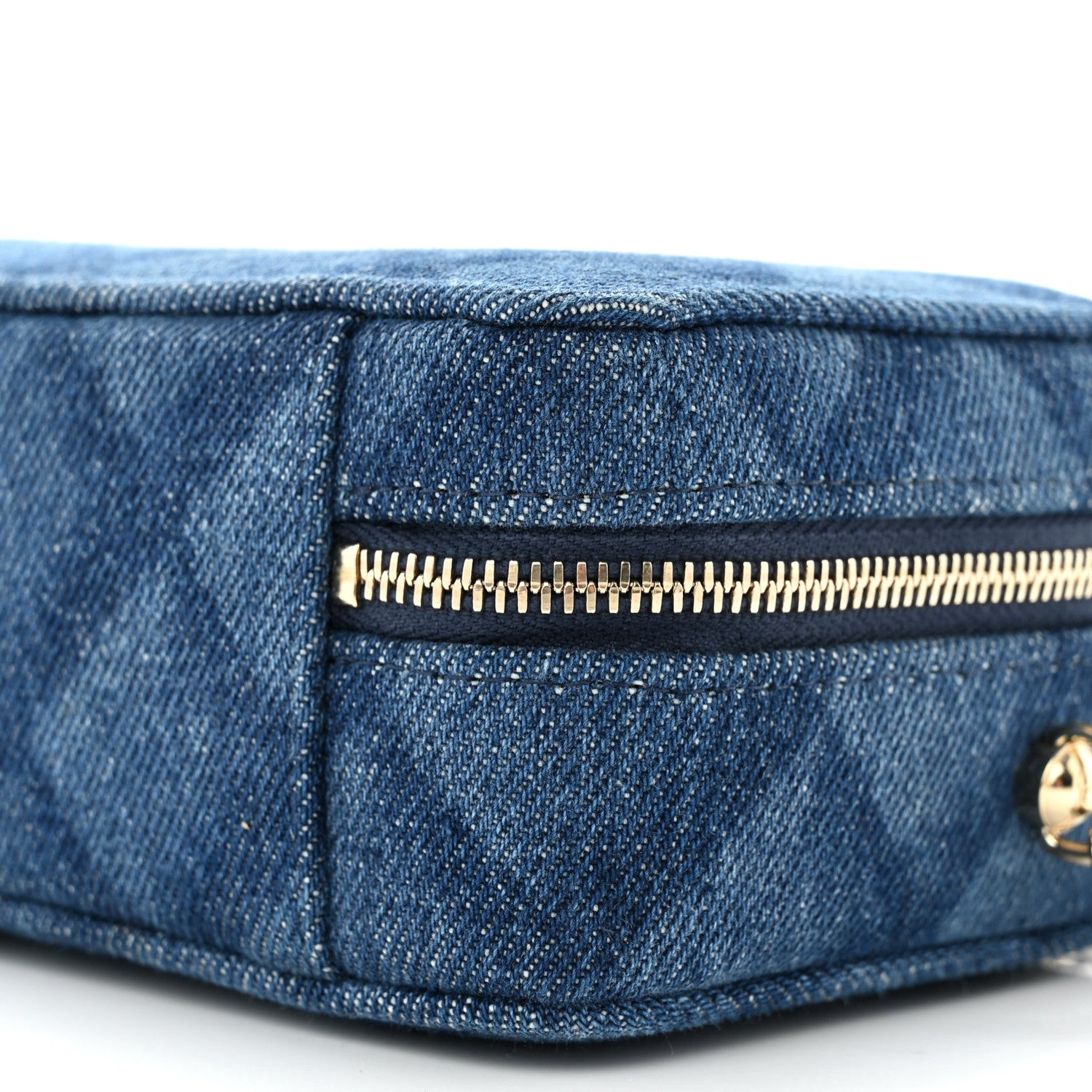 Chanel Printed Denim CC Camera Case Blue 10 of 11
