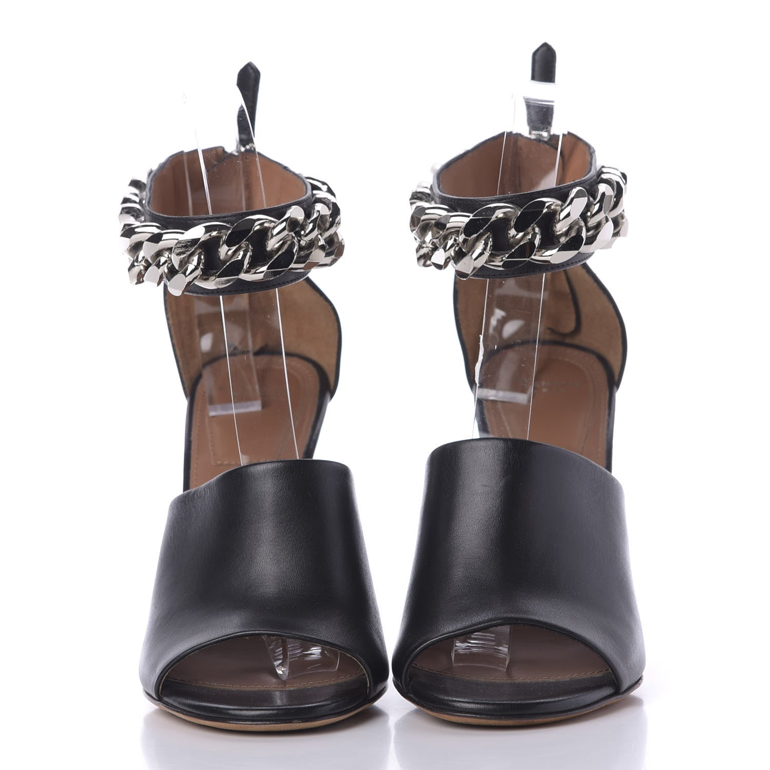 Givenchy Lambskin Ankle Chain Platform Sandals 37 Black 2 of 9