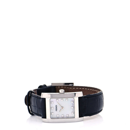 Fendi Stainless Steel Alligator Diamond Mother of Pearl 22mm Quartz Watch 2 of 9