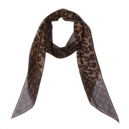 Louis Vuitton Silk Crepe Leopard Monogram Scarf 3 of 7