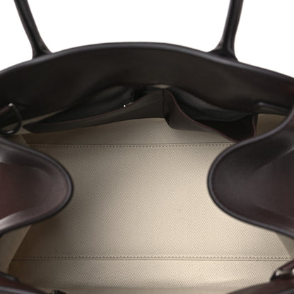 The Row Polished Saddle Calfskin Soft Margaux 12 Dark Brown 5 of 9