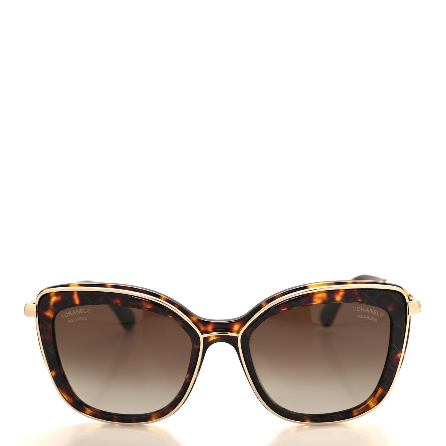 Acetate Quilted Metal Butterfly Sunglasses 4238-A Dark Tortoise Gold