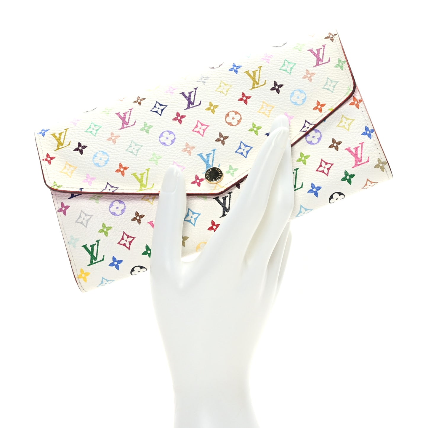 Monogram Multicolor Sarah Wallet NM White Litchi