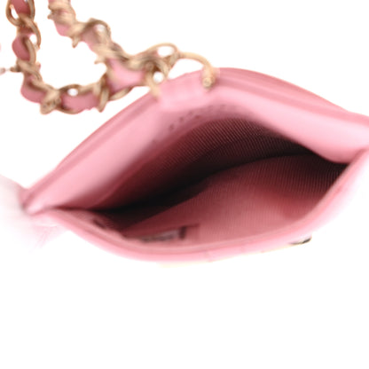 Chanel Lambskin Quilted Chanel Card Holder On Chain Pink 5 of 8