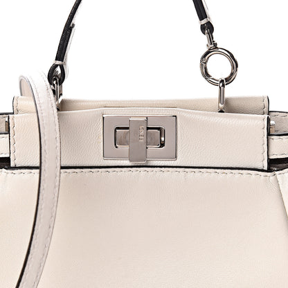 Fendi Shiny Nappa Micro Peekaboo Iconic Satchel White 13 of 14