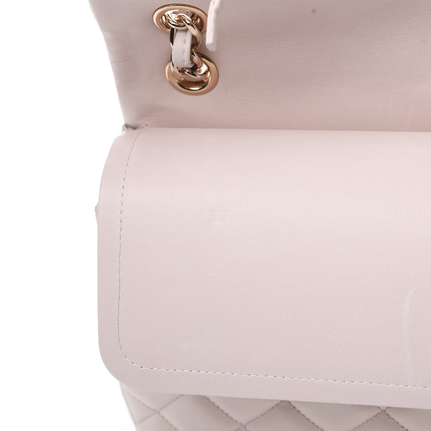 Lambskin Quilted Jumbo Double Flap Light Pink