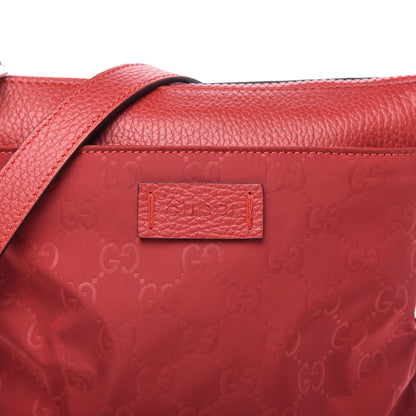 Gucci Nylon Monogram Dollar Calfskin Small Flat Messenger Bag Vibrant Red 10 of 10