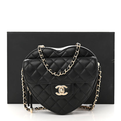 Chanel Lambskin Quilted CC In Love Heart Bag Black 10 of 10